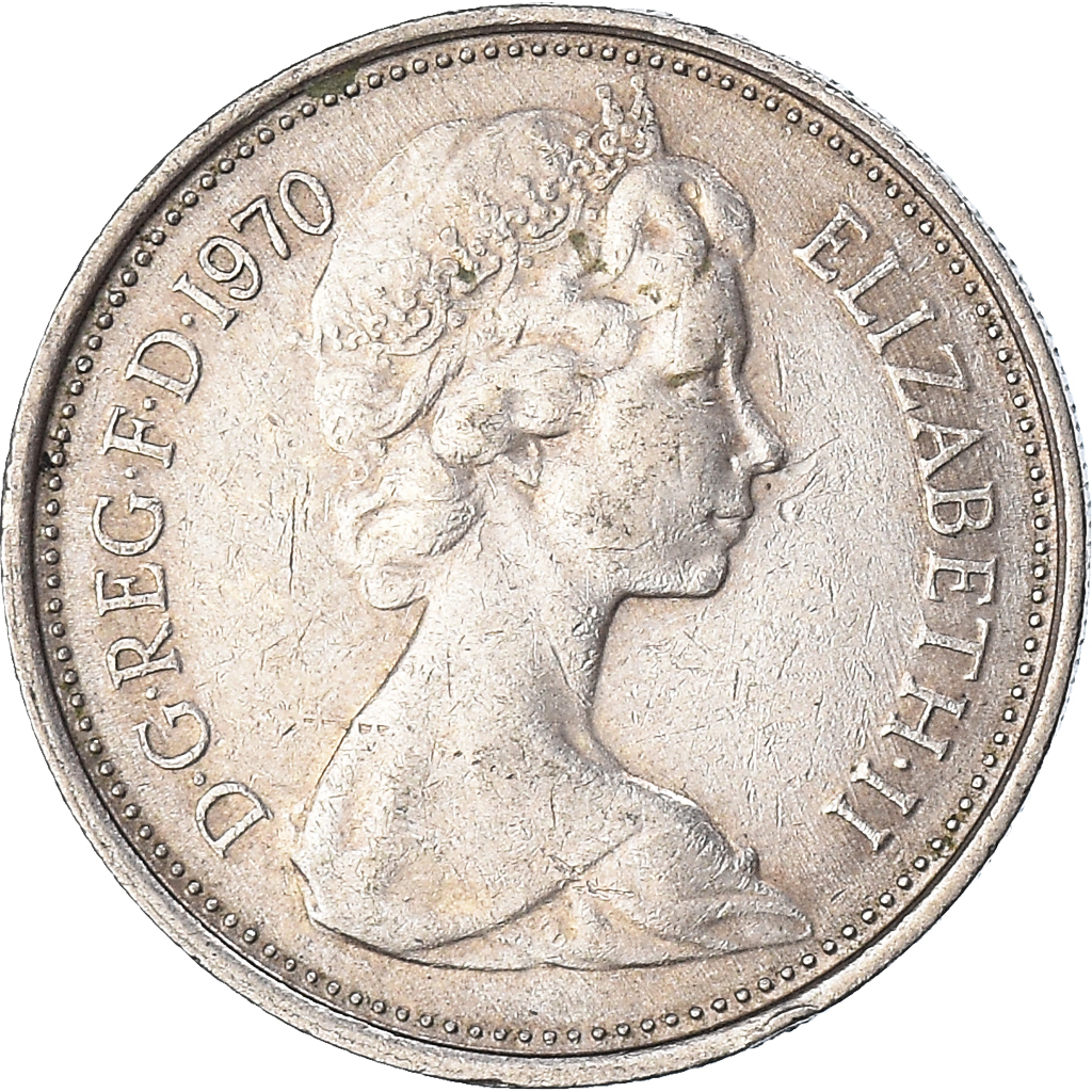Moneda, Gran Bretaña, 5 New Pence, 1970