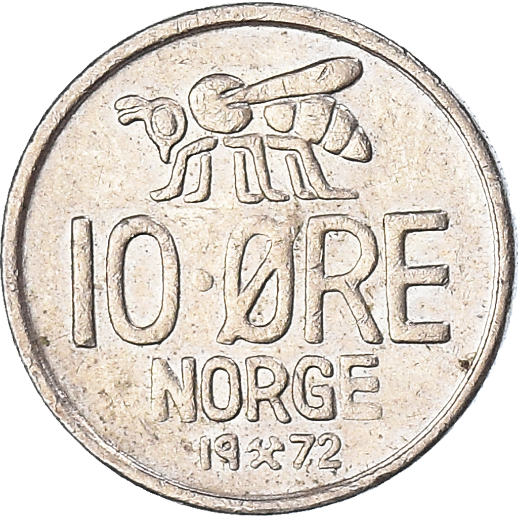 Moneda, Noruega, 10 Öre, 1972