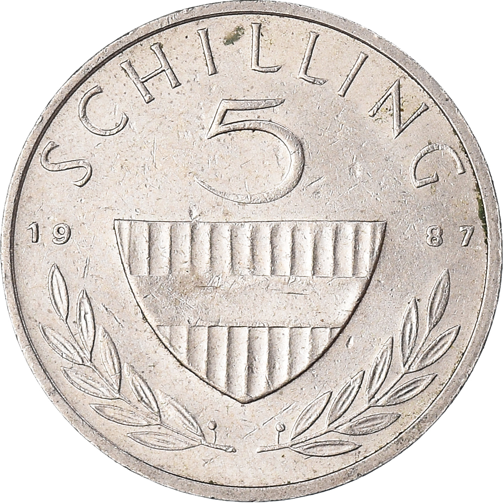 Moneda, Austria, 5 Schilling, 1987