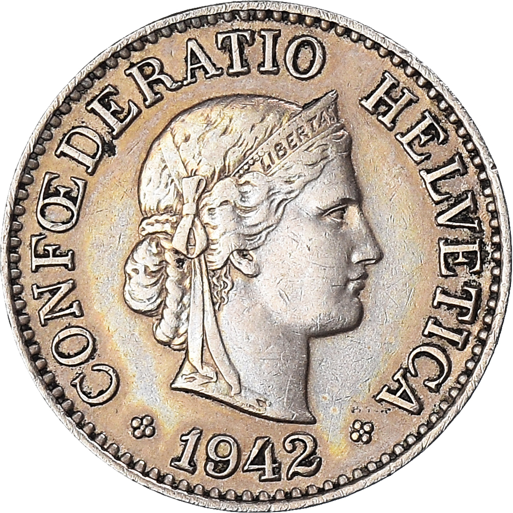 Moneda, Suiza, 10 Rappen, 1942