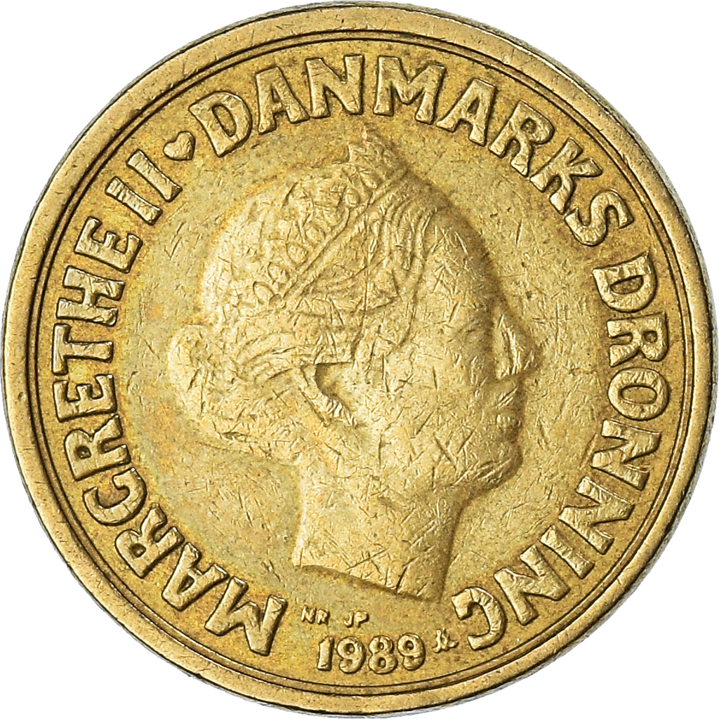 Moneda, Dinamarca, 10 Kroner, 1989