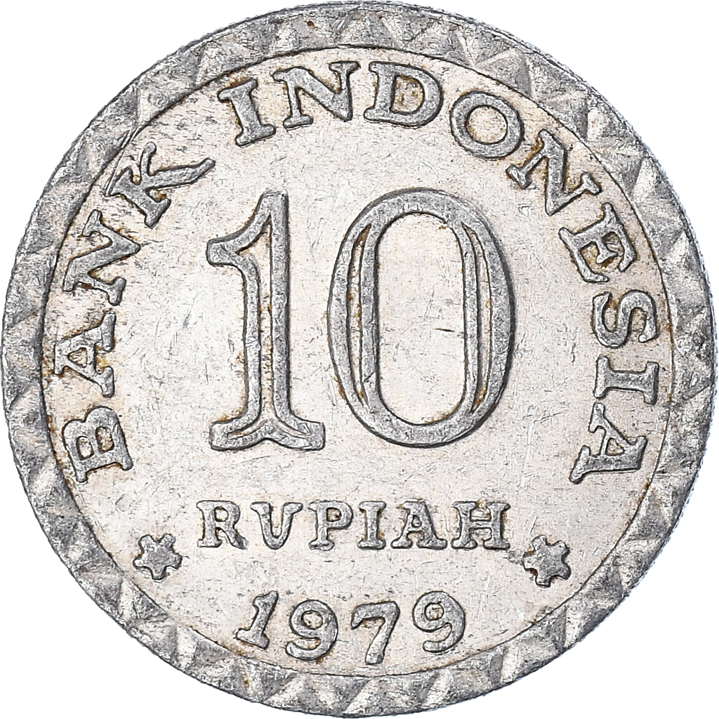 Moneda, Indonesia, 10 Rupiah, 1979