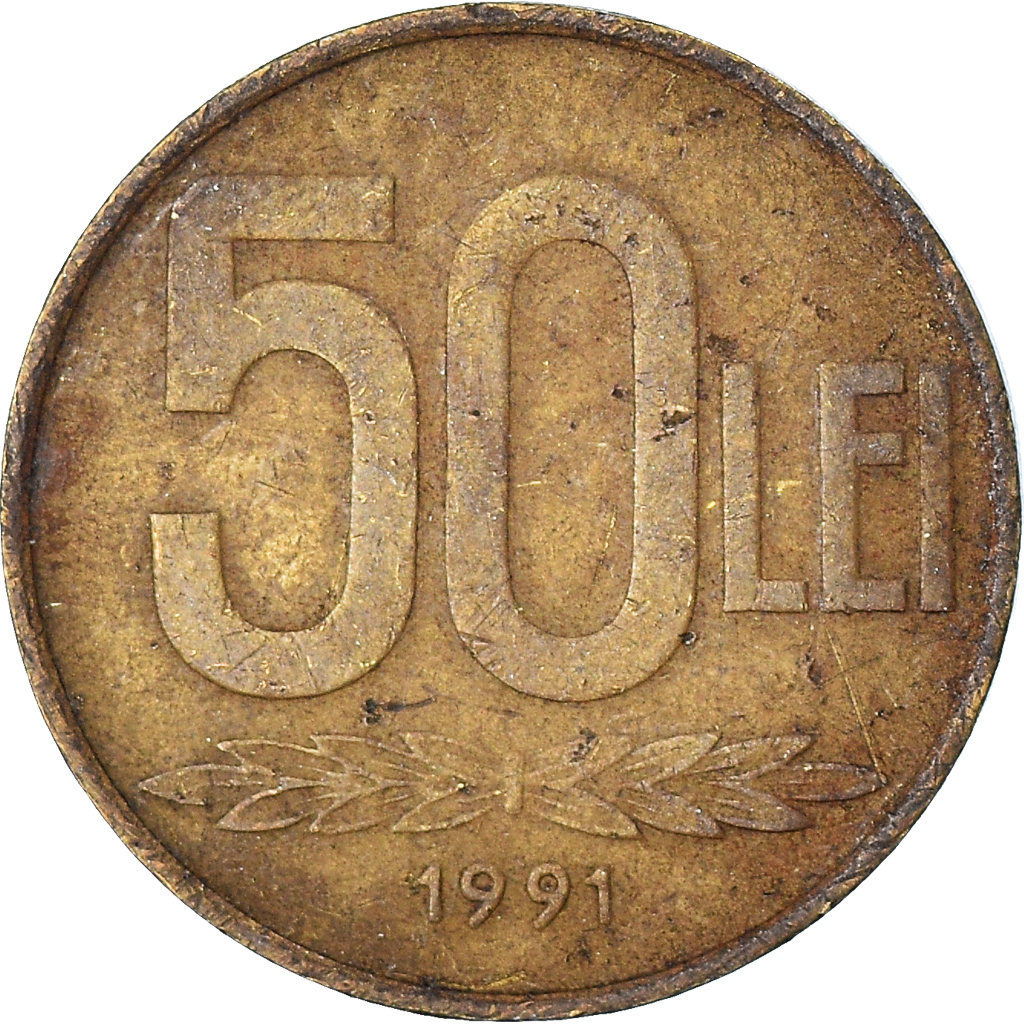 Monnaie, Roumanie, 50 Lei, 1991