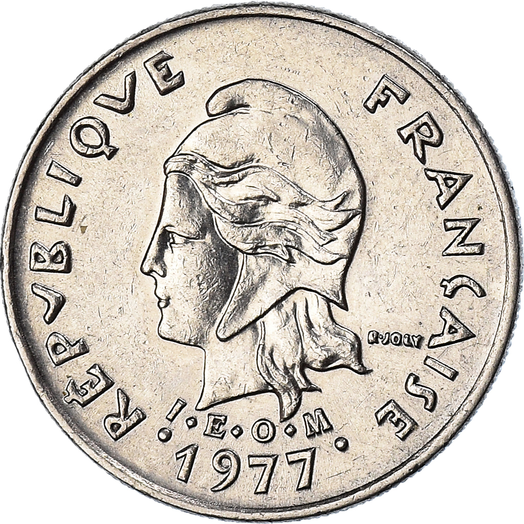 Moneda, Nueva Caledonia, 10 Francs, 1977