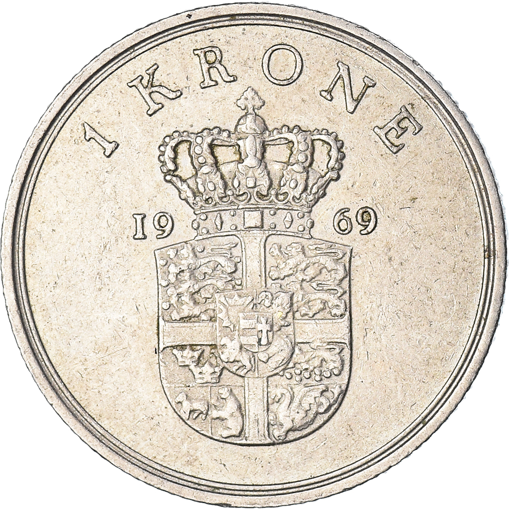 Moneda, Dinamarca, Krone, 1969