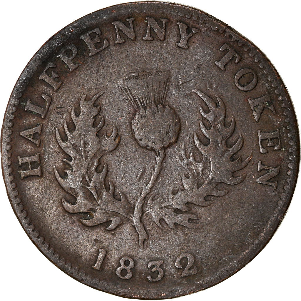 Coin, Canada, Nova Scotia, Halfpenny Token, 1832, , Copper