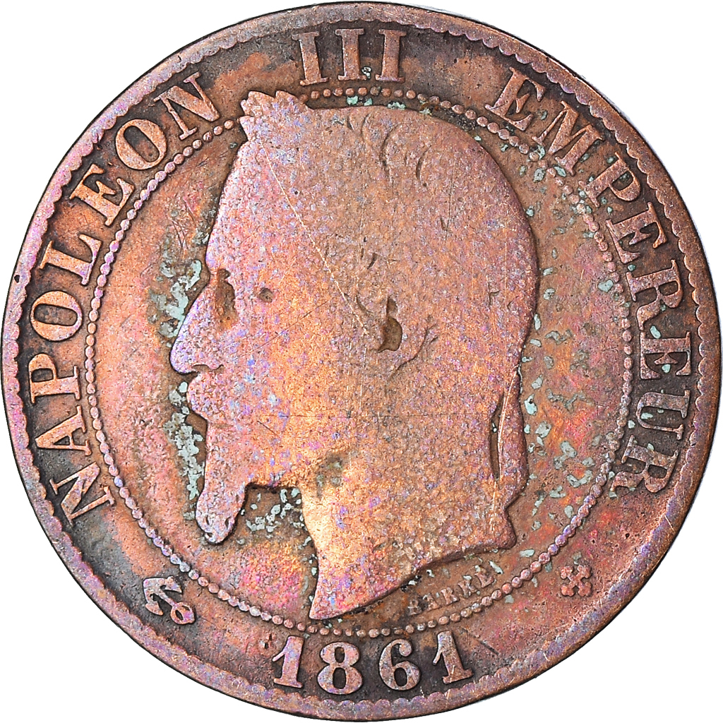 Coin, France, 5 Centimes, 1861