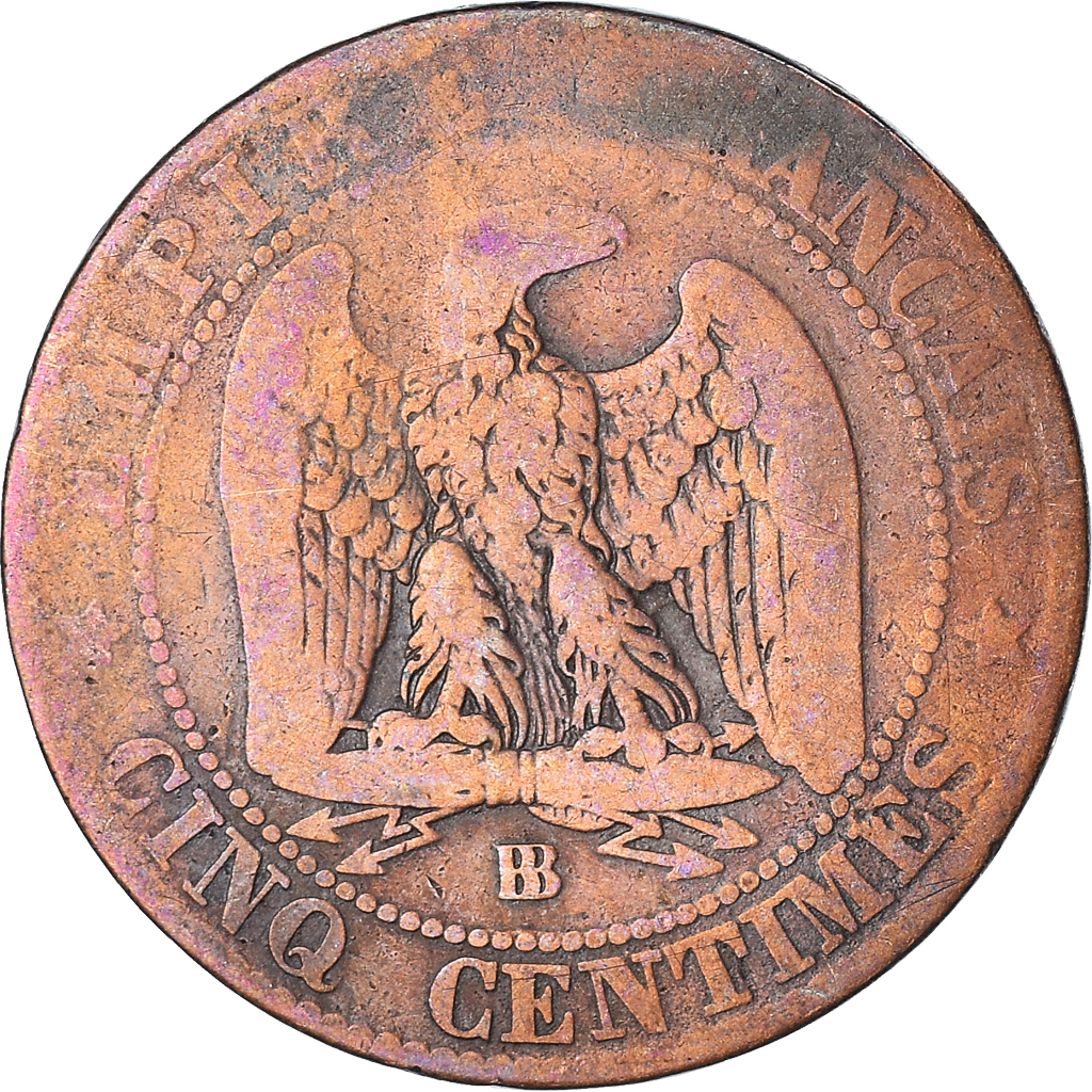 Coin, France, 5 Centimes, 1861