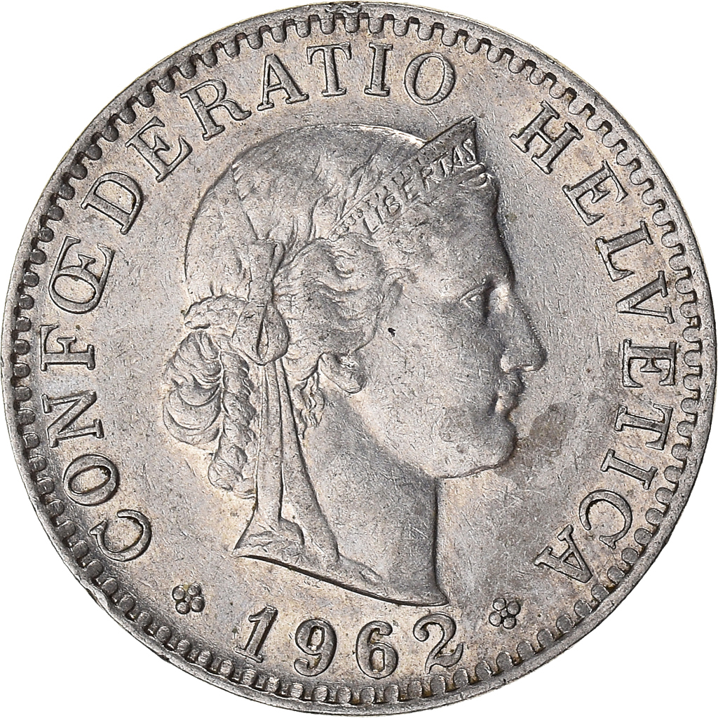 Moneda, Suiza, 20 Rappen, 1962