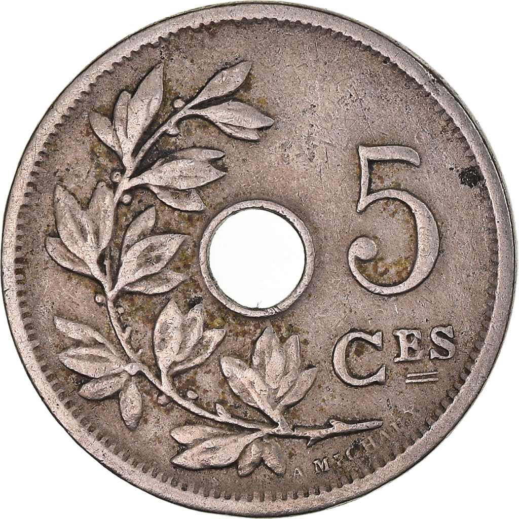 Coin, Belgium, 5 Centimes, 1905