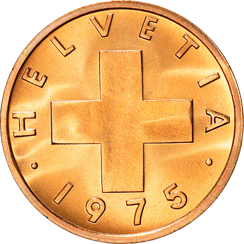 Coin, Switzerland, Rappen, 1975, Bern, , Bronze, KM:46