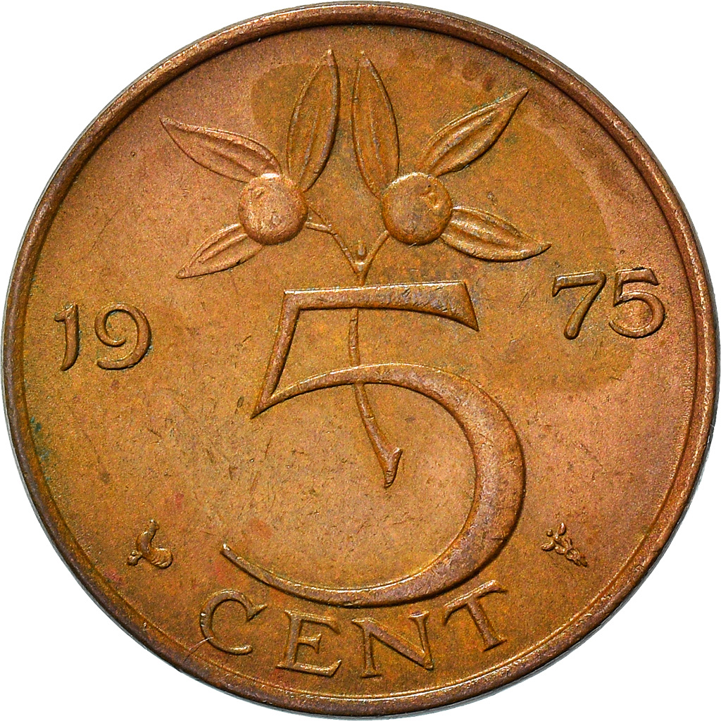 Coin, Netherlands, Juliana, 5 Cents, 1975, , Bronze, KM:181