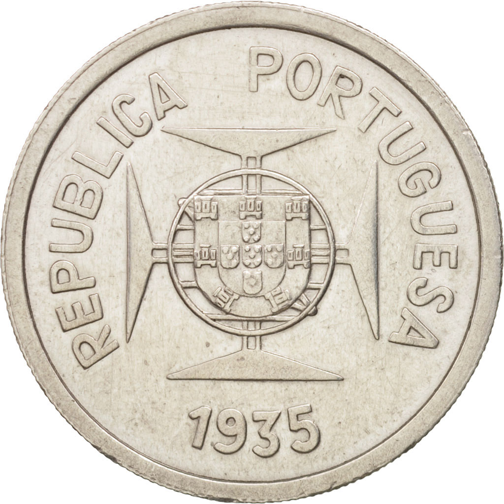 Coin, INDIA-PORTUGUESE, Rupia, 1935, , Silver, KM:22