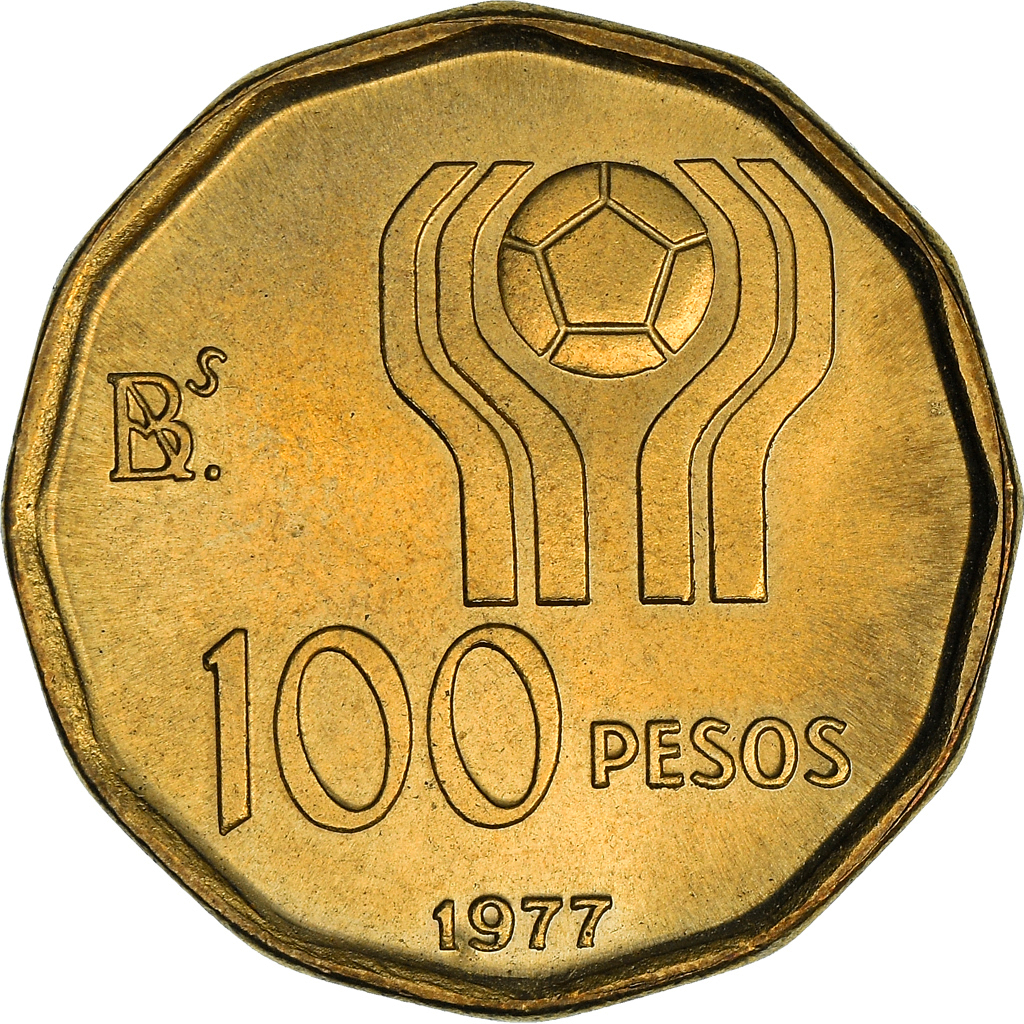Coin, Argentina, 100 Pesos, 1977, , Aluminum-Bronze, KM:77
