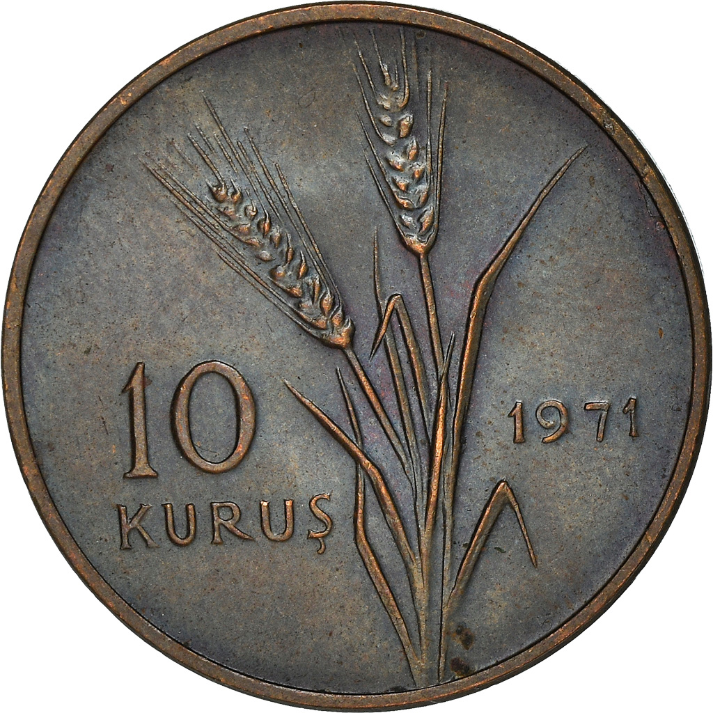 Coin, Turkey, 10 Kurus, 1971, , Bronze, KM:898.1