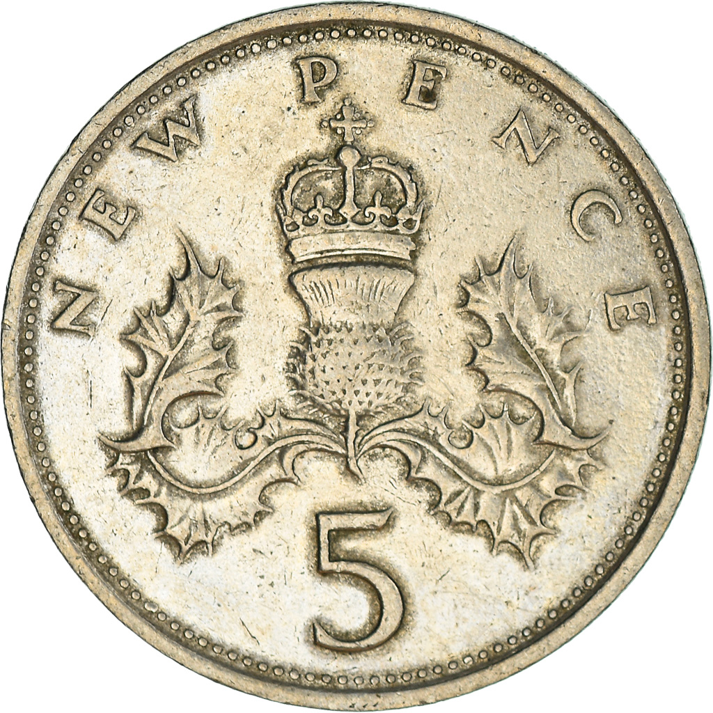 Moneda, Gran Bretaña, George VI, 5 New Pence, 1947, MBC, Cobre - níquel