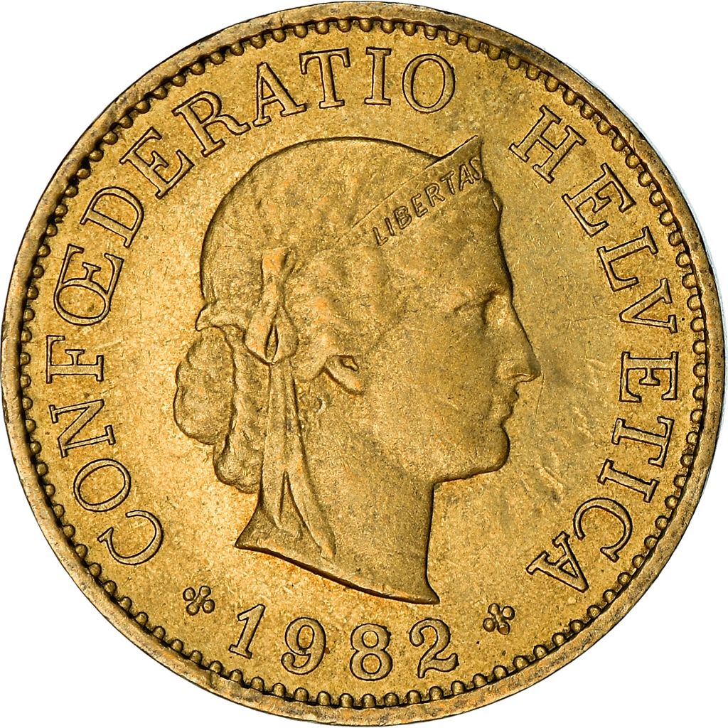 Moneda, Suiza, 5 Rappen, 1982, Bern, MBC, Aluminio - bronce, KM:26c