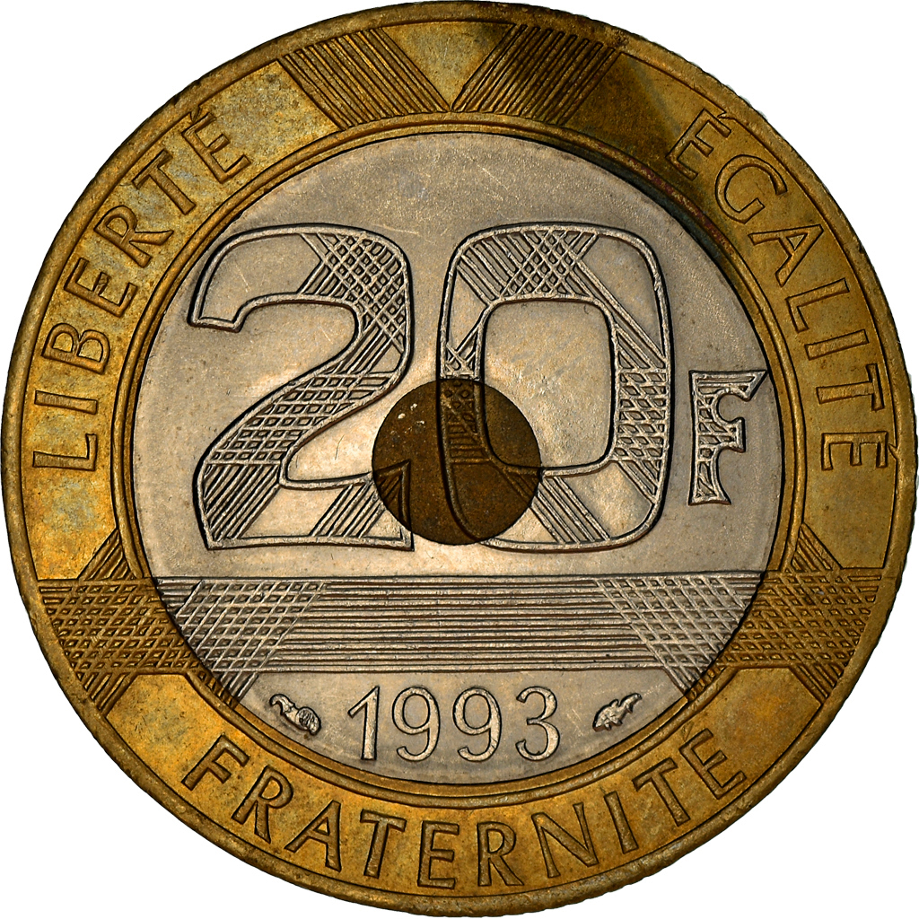 Coin, France, 20 Francs, 1993, , Bimetallic, Gadoury:871a