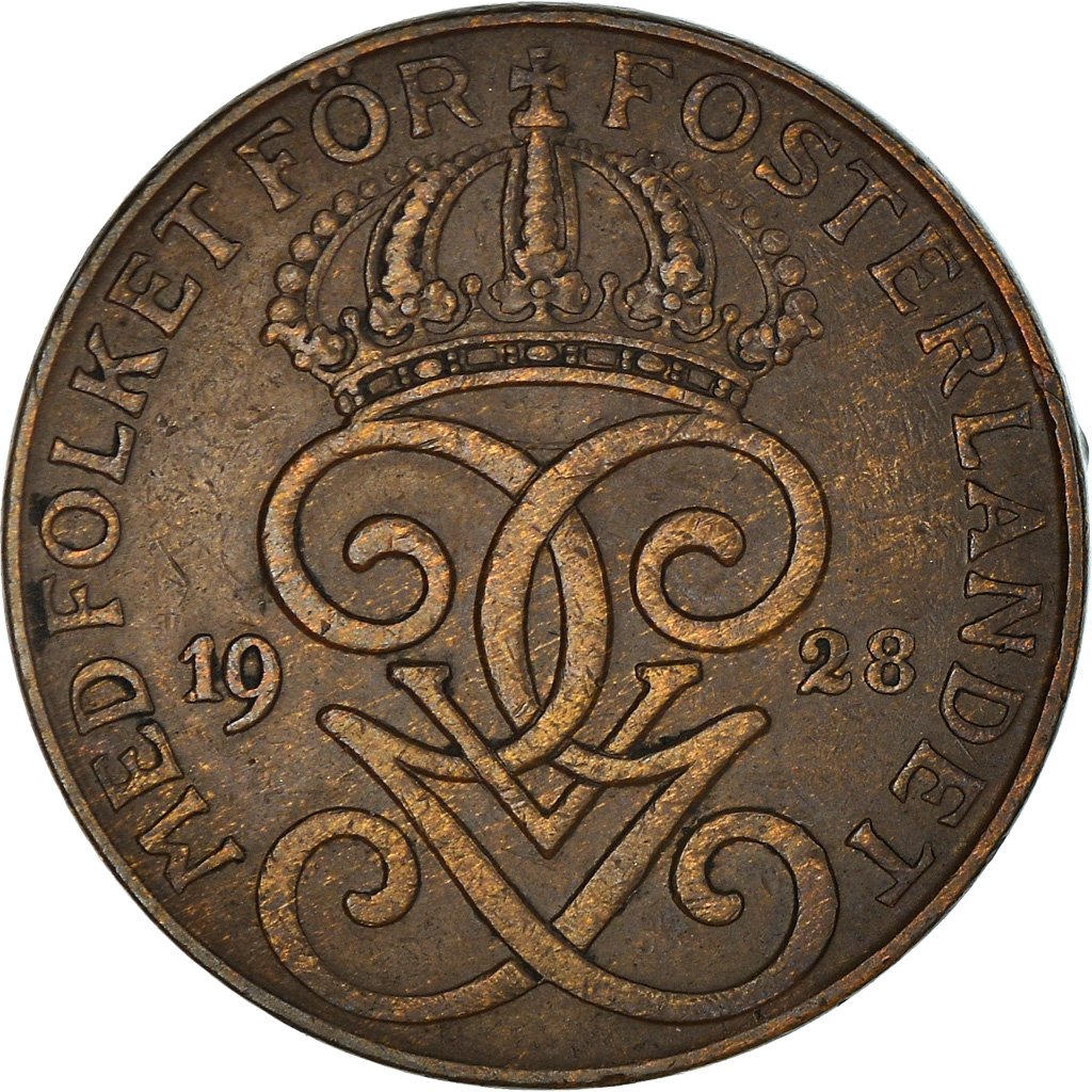 [#952060] Münze, Schweden, 2 Öre, 1928, S+, Bronze, KM:778