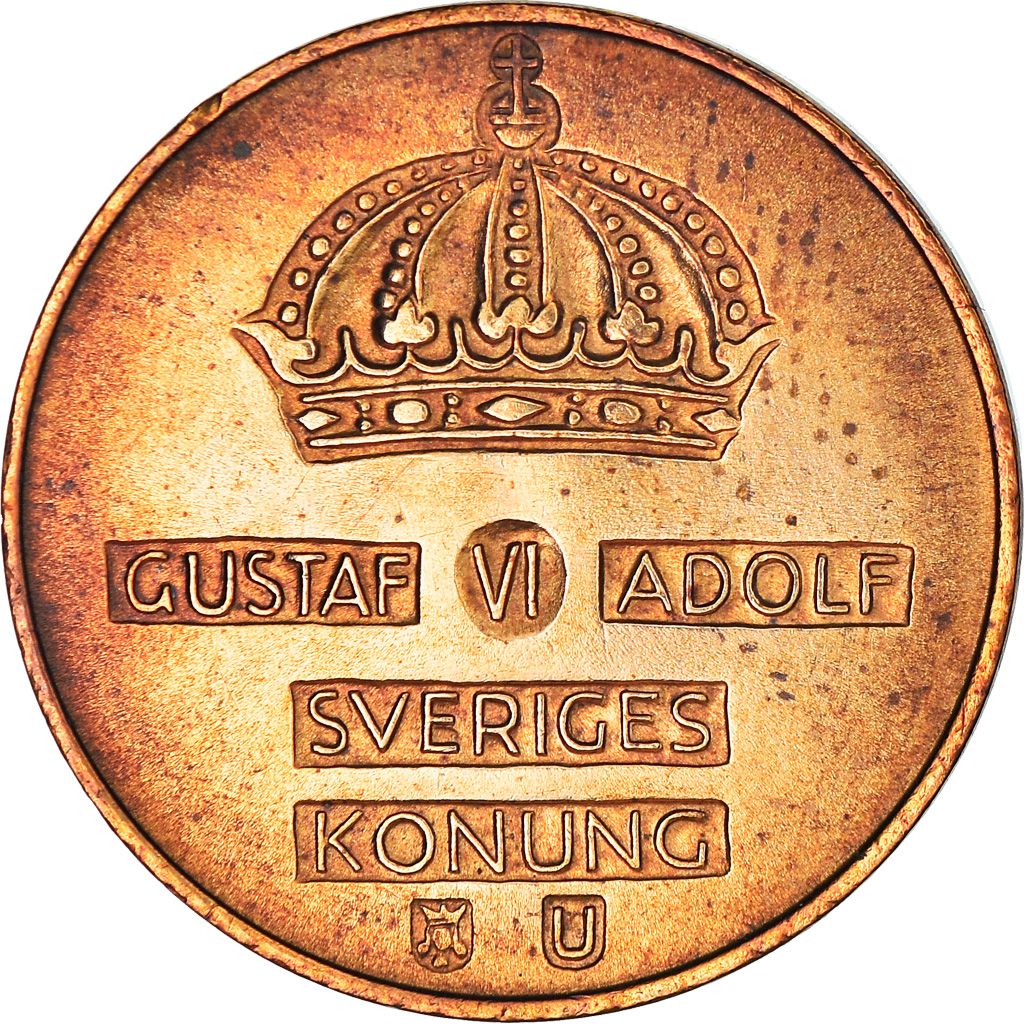 [#952132] Münze, Schweden, Gustaf VI, 2 Öre, 1967, SS+, Bronze, KM:821