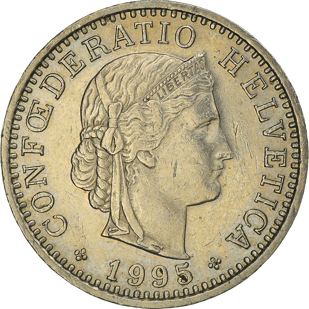 Coin, Switzerland, 20 Rappen, 1995, Bern, , Copper-nickel, KM:29a