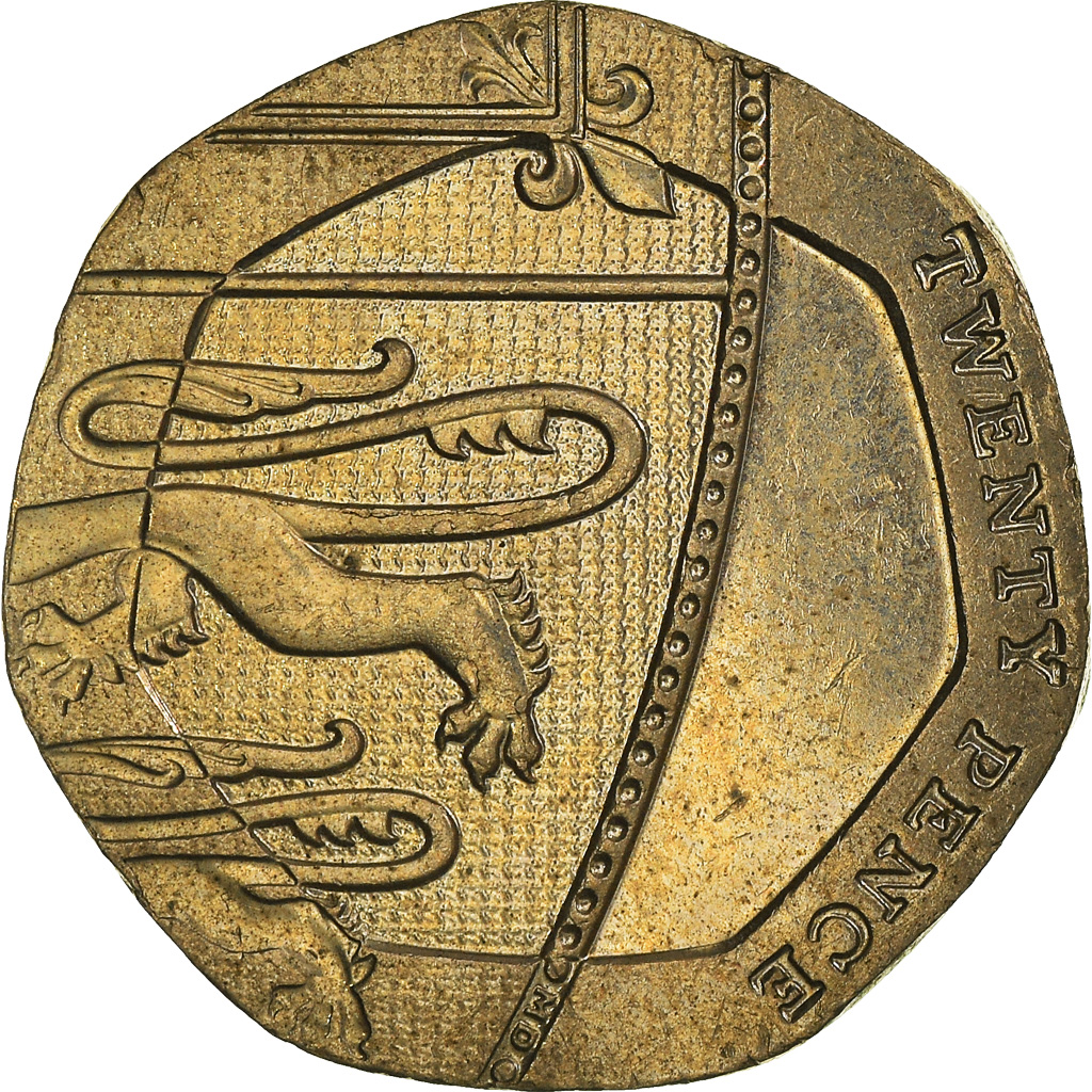 Moneda, Gran Bretaña, Elizabeth II, 20 Pence, 2011, MBC, Cobre - níquel