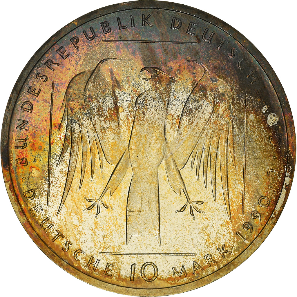 Coin, GERMANY - FEDERAL REPUBLIC, 10 Mark, 1990, Hamburg, Germany, 