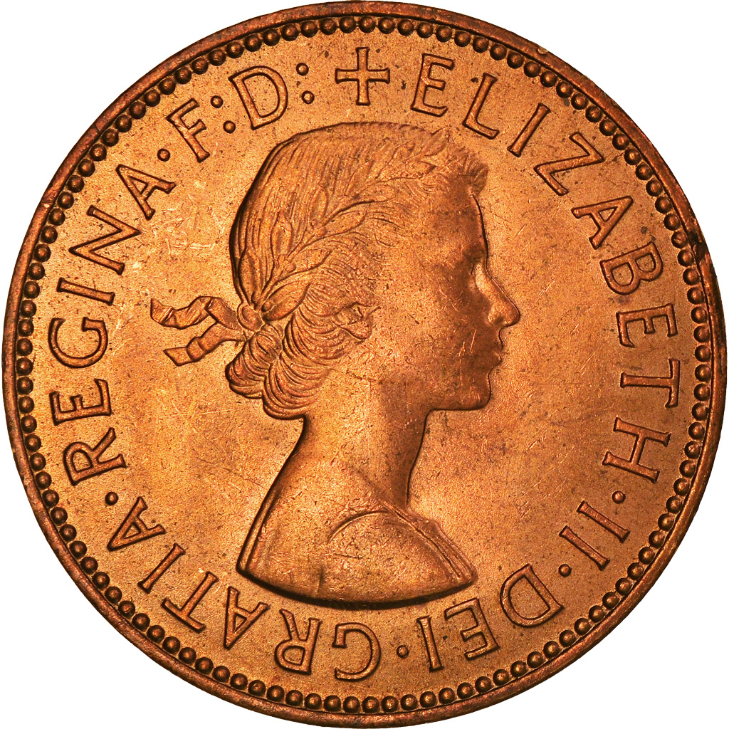 Moneda, Gran Bretaña, Elizabeth II, 1/2 Penny, 1965, EBC, Bronce, KM:896