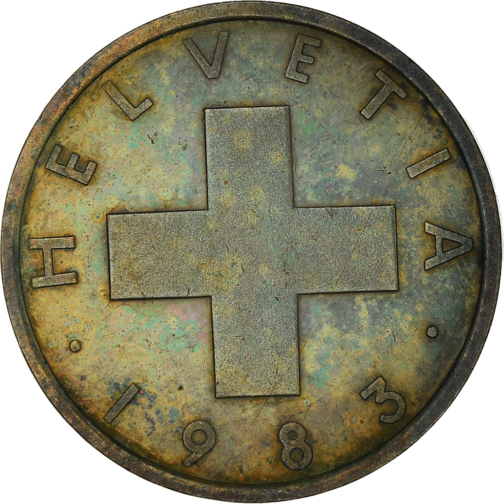 Coin, Switzerland, Rappen, 1983, Bern, , Bronze, KM:46
