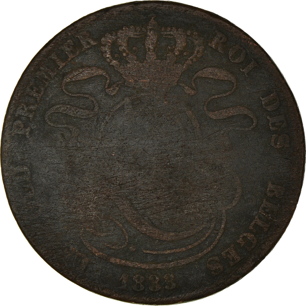 Coin, Belgium, Leopold I, 5 Centimes, 1833, , Copper, KM:5.2