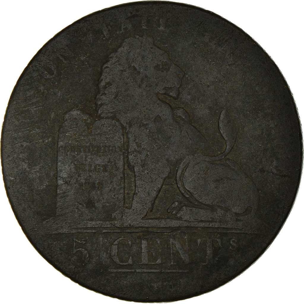 Coin, Belgium, Leopold I, 5 Centimes, 1833, , Copper, KM:5.2