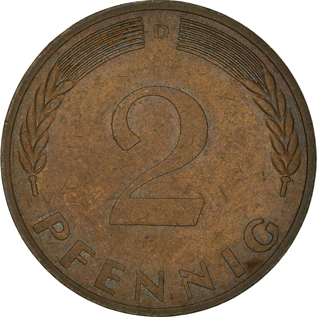 Coin, GERMANY - FEDERAL REPUBLIC, 2 Pfennig, 1970, Munich, , Copper