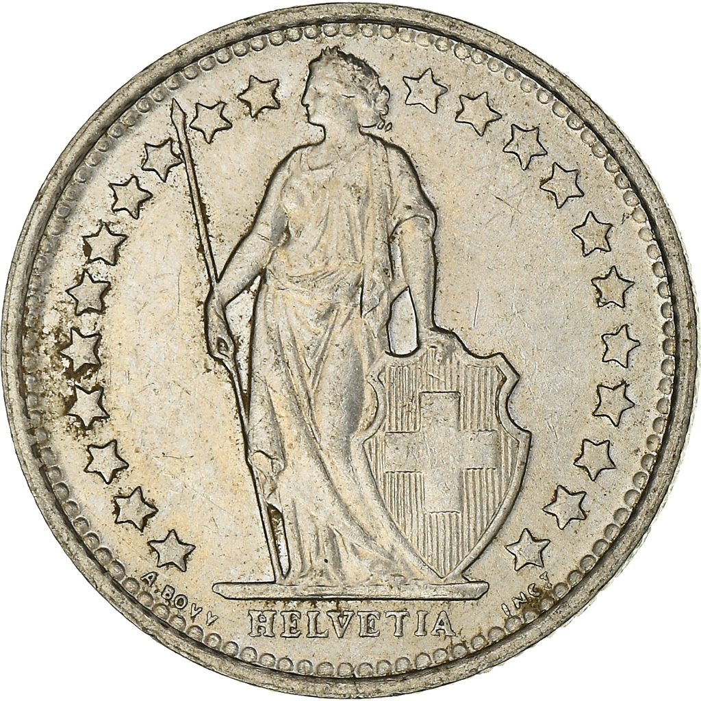 Moneda, Suiza, 1/2 Franc, 1972, Bern, MBC, Cobre - níquel, KM:23a.1