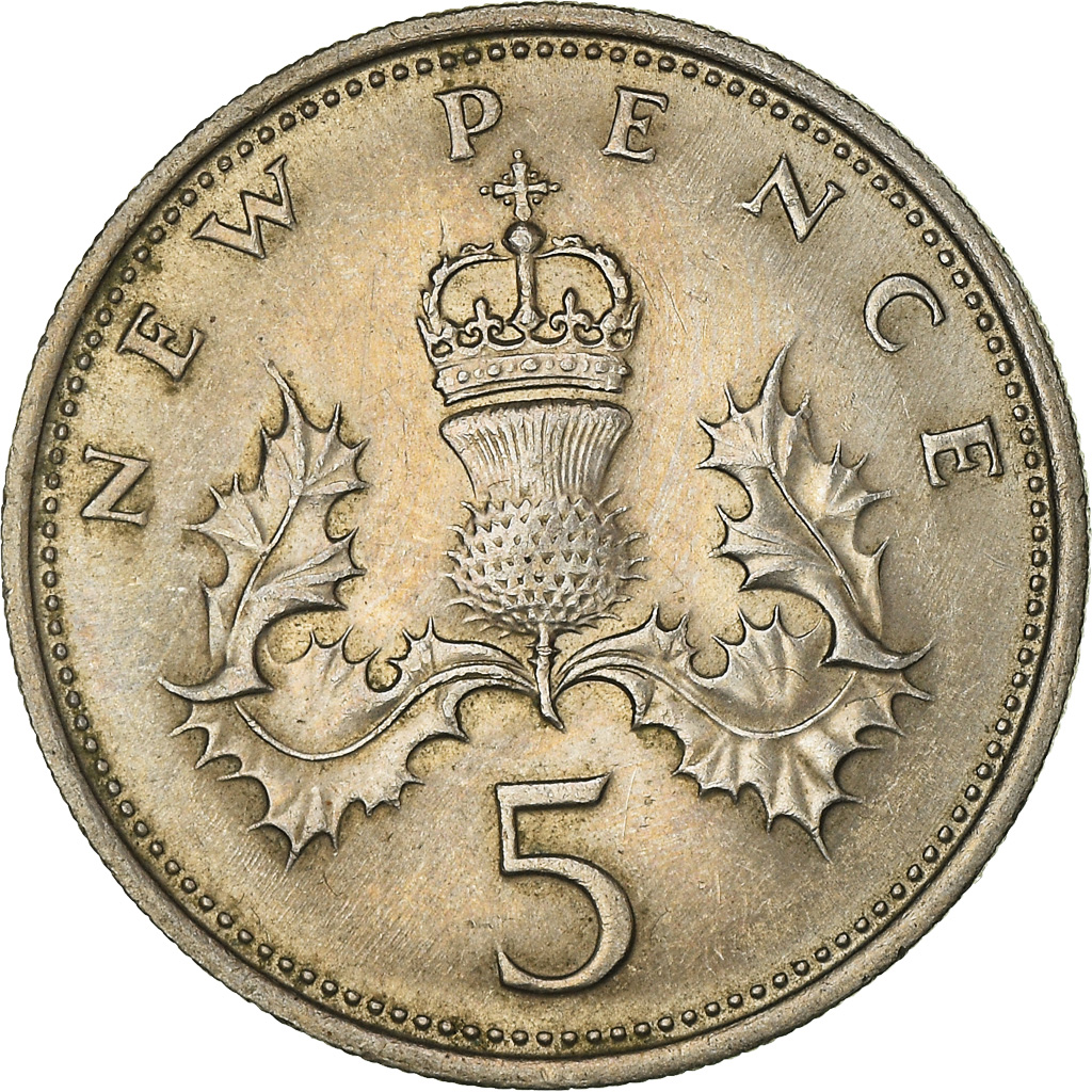 Coin, Great Britain, Elizabeth II, 5 New Pence, 1971, , Copper-nickel