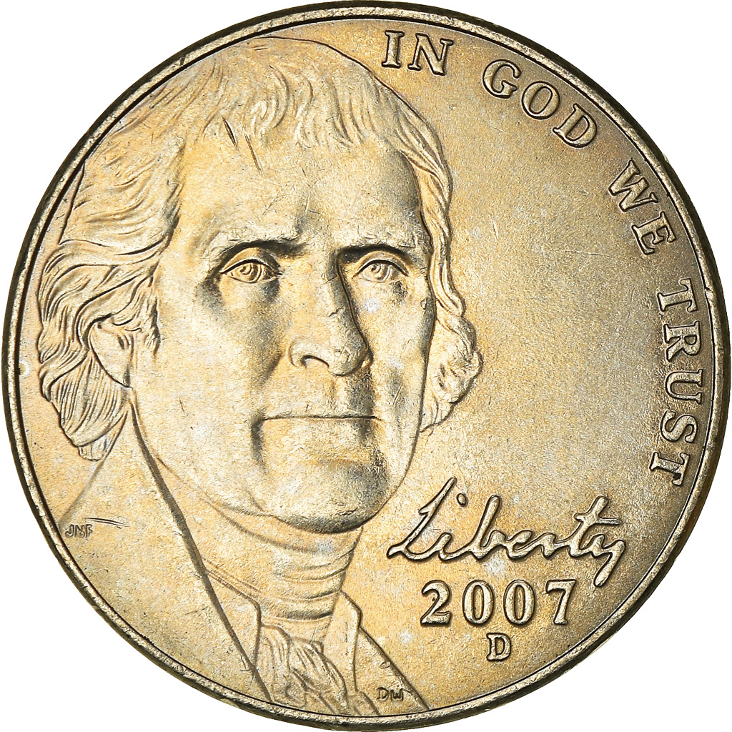 Moneda, Estados Unidos, Jefferson large facing portrait - Enhanced Monticello