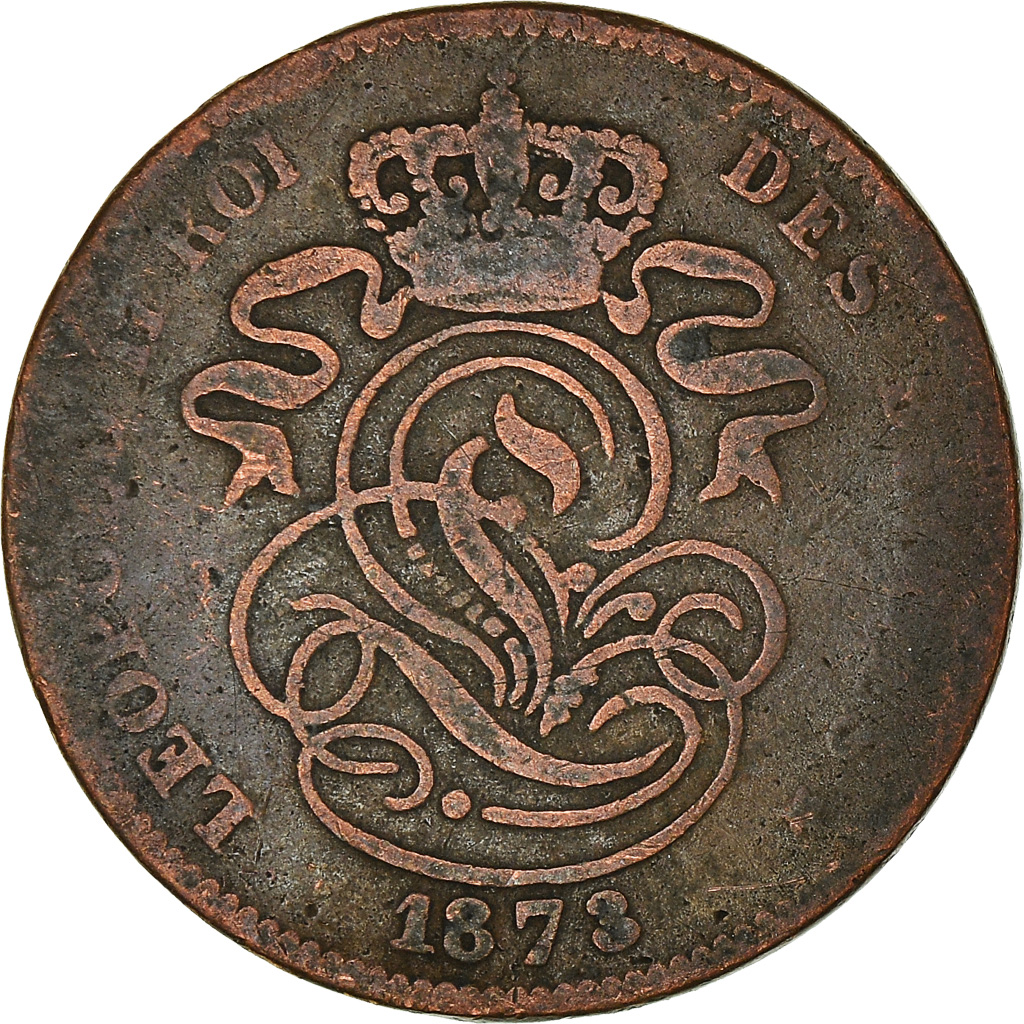 Coin, Belgium, Leopold II, 2 Centimes, 1873, , Copper, KM:35.1