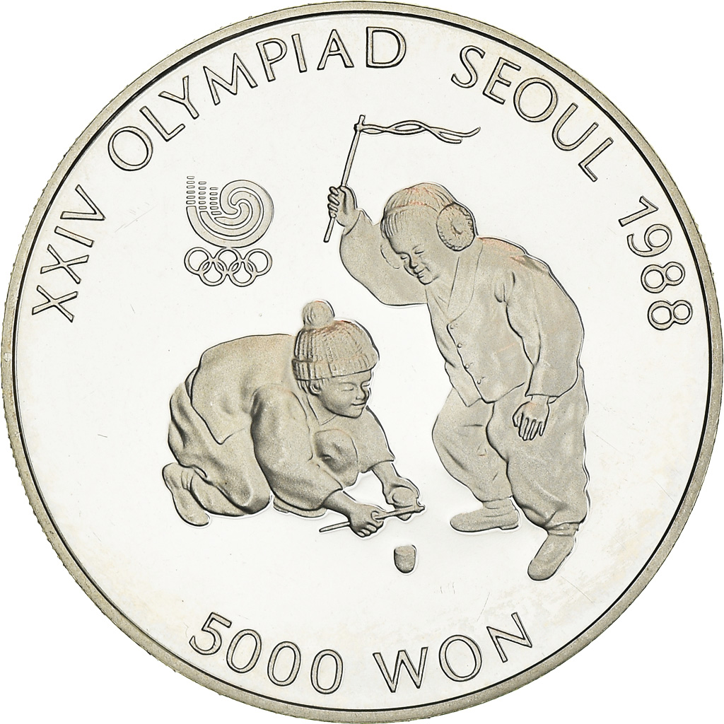 Coin, KOREA-SOUTH, 5000 Won, 1988, BE, , Silver, KM:71