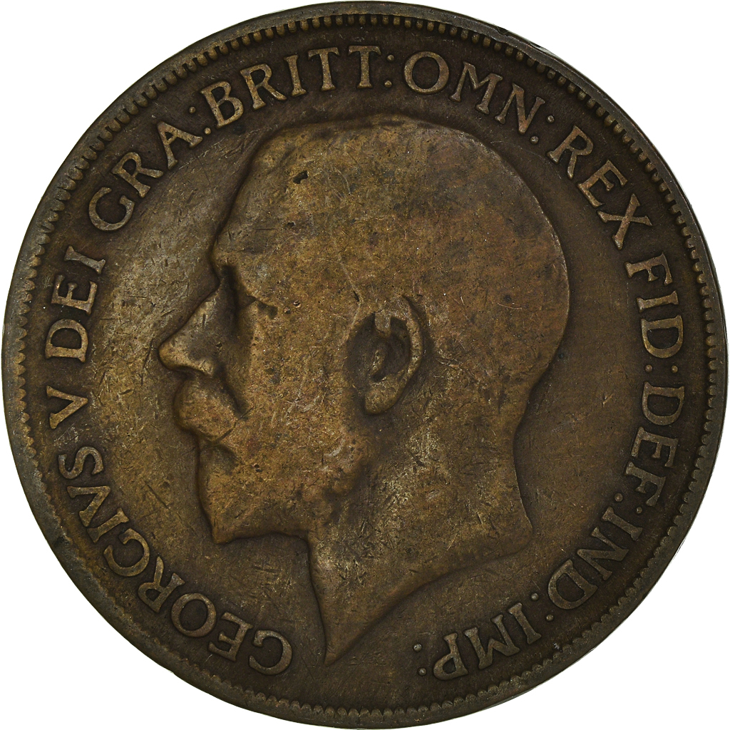 Moneda, Gran Bretaña, George V, Penny, 1920, BC+, Bronce, KM:810