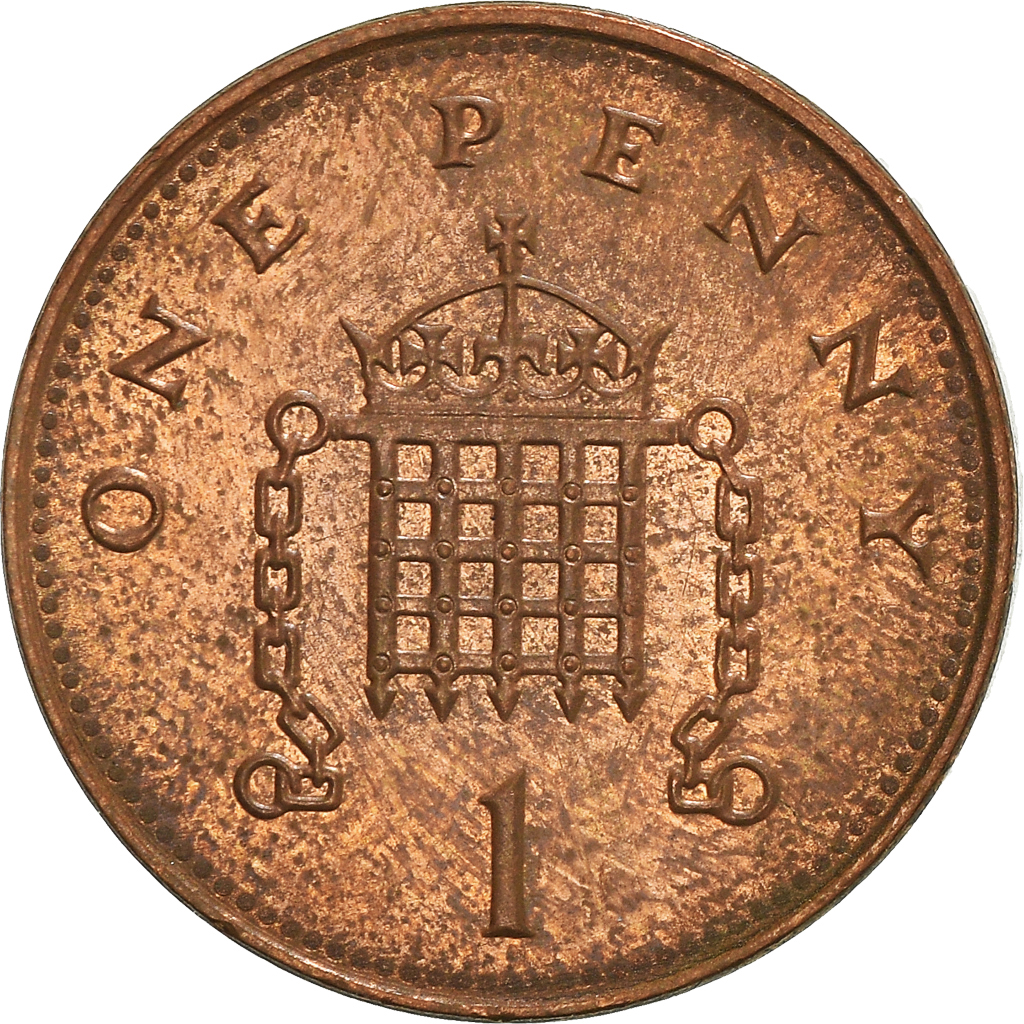 Moneda, Gran Bretaña, Elizabeth II, Penny, 1999, BC+, Cobre chapado en acero