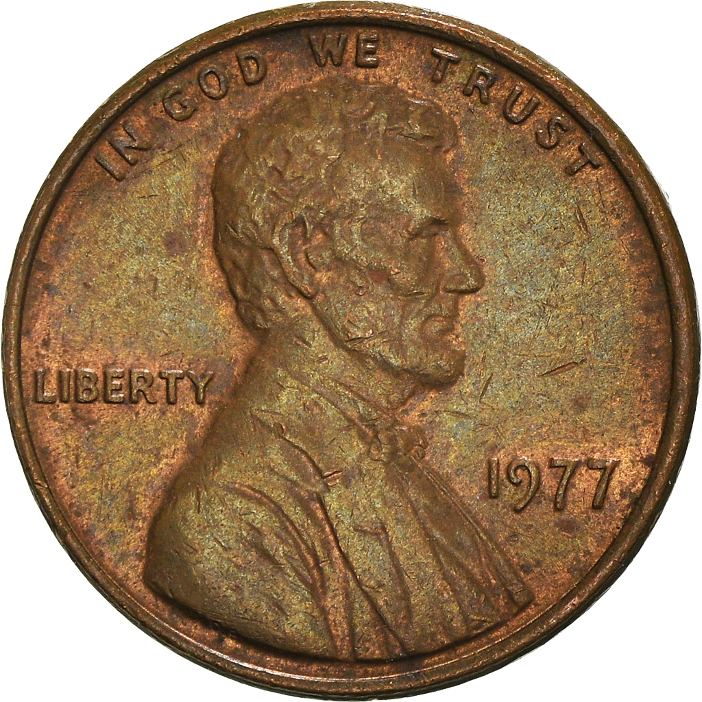 Moneda, Estados Unidos, Lincoln Cent, Cent, 1977, U.S. Mint, Philadelphia, BC+