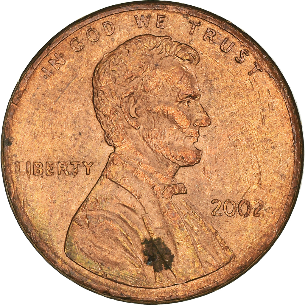 Moneda, Estados Unidos, Lincoln Cent, Cent, 2002, U.S. Mint, Philadelphia, BC+