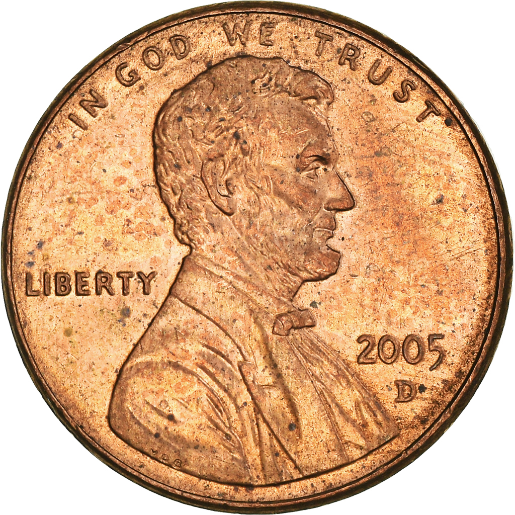 Moneda, Estados Unidos, Lincoln Cent, Cent, 2005, U.S. Mint, Denver, BC+, Cobre