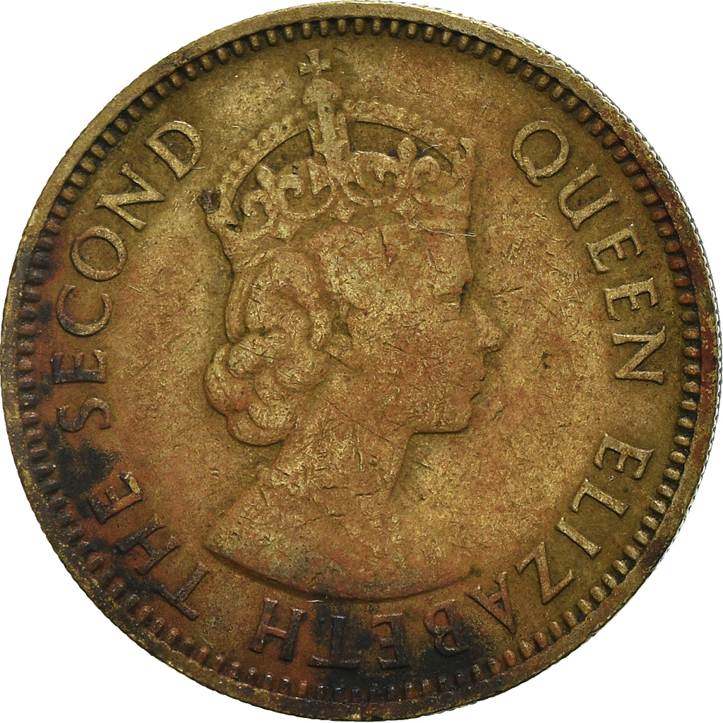Coin, Hong Kong, Elizabeth II, 10 Cents, 1959, , Nickel-brass, KM:28.1