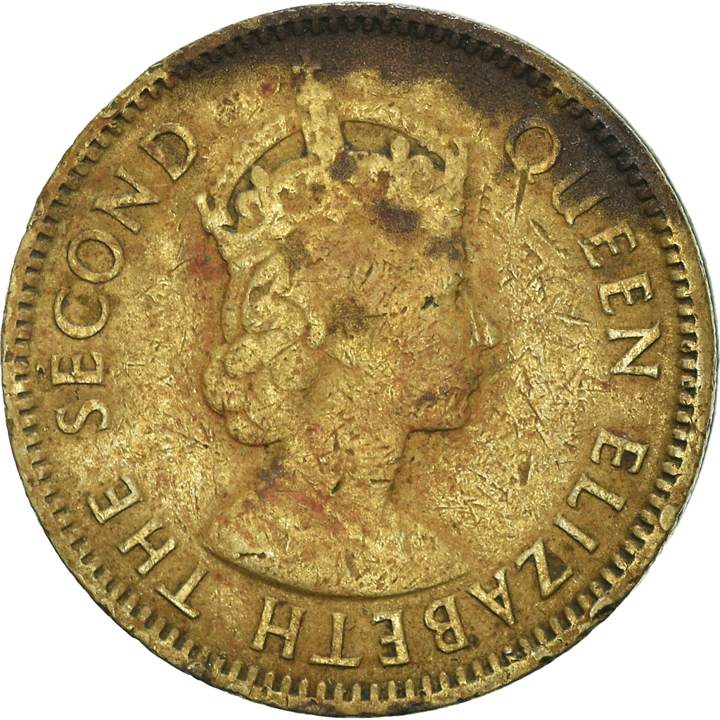 Coin, Hong Kong, Elizabeth II, 10 Cents, 1957, , Nickel-brass, KM:28.1