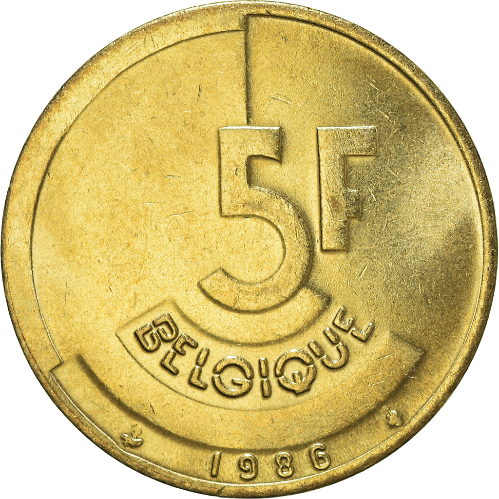 Coin, Belgium, 5 Francs, 5 Frank, 1986, , Brass Or Aluminum-Bronze