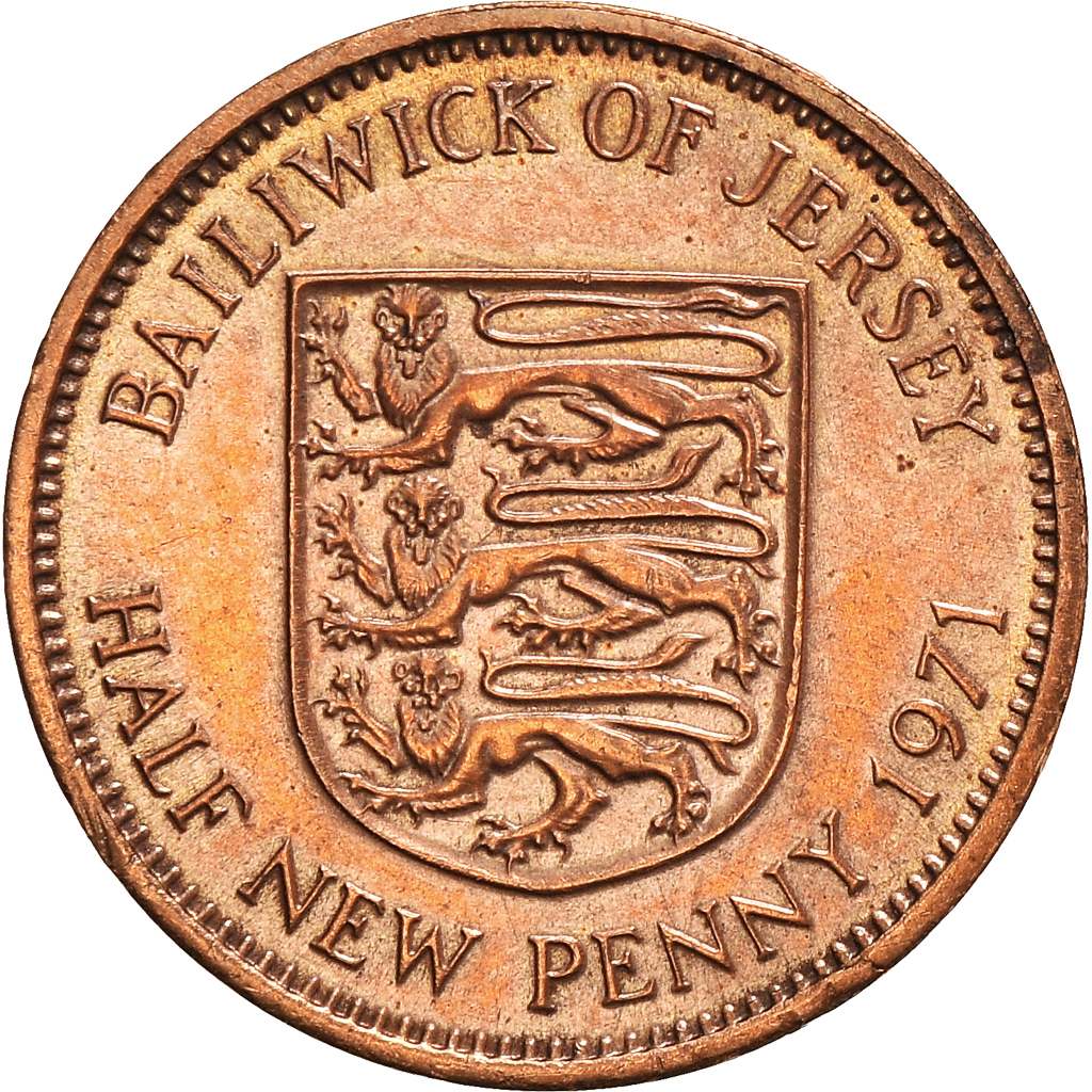 Coin, Jersey, Elizabeth II, 1/2 New Penny, 1971, , Bronze, KM:29