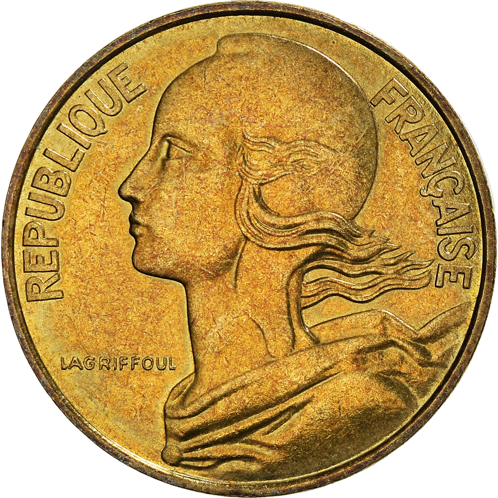 Moneda, Francia, Marianne, 10 Centimes, 1987, Paris, MBC+, Aluminio - bronce