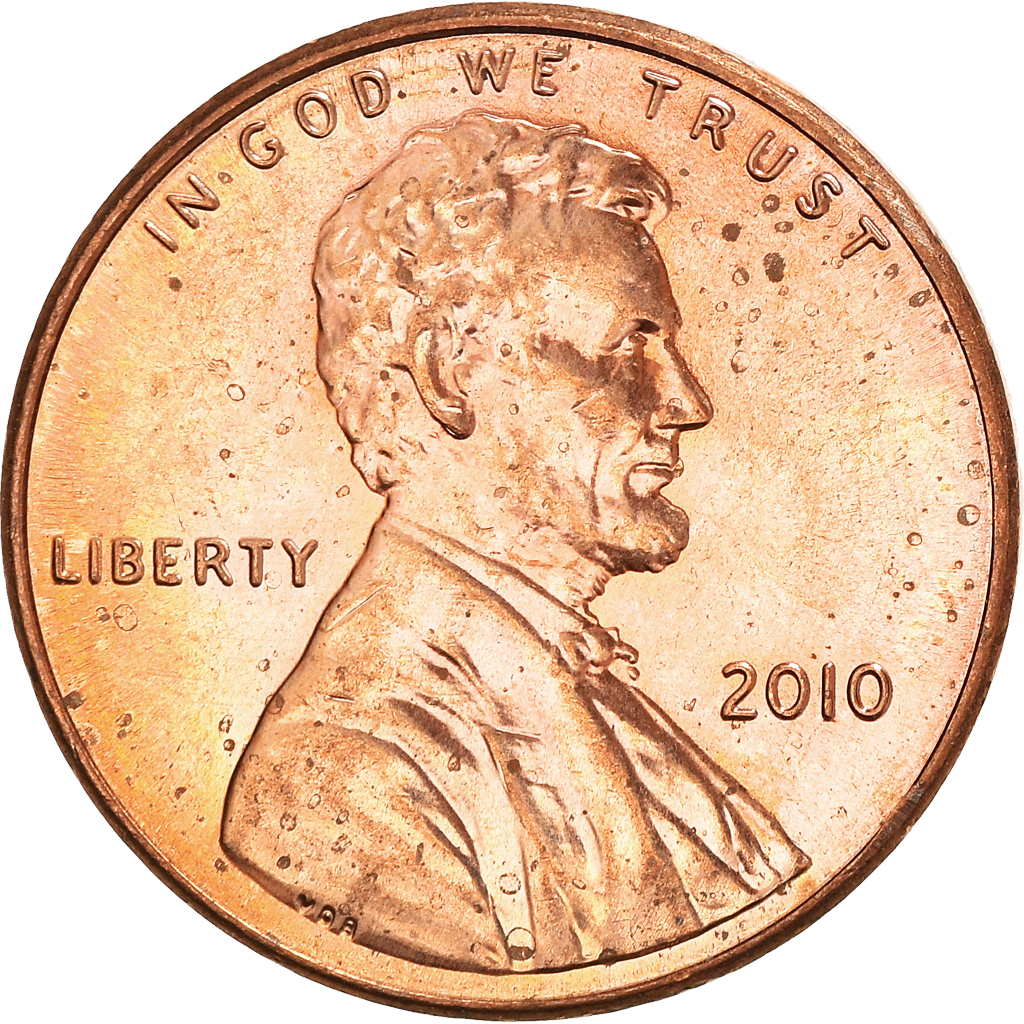 Moneda, Estados Unidos, Lincoln Cent, Cent, 2010, U.S. Mint, MBC+, Cobre chapado