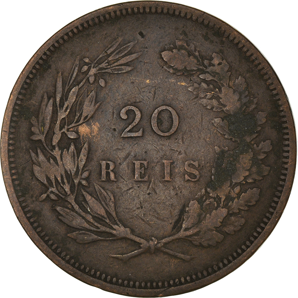 Moneda, Portugal, Carlos I, 20 Reis, 1892, BC, Bronce, KM:533