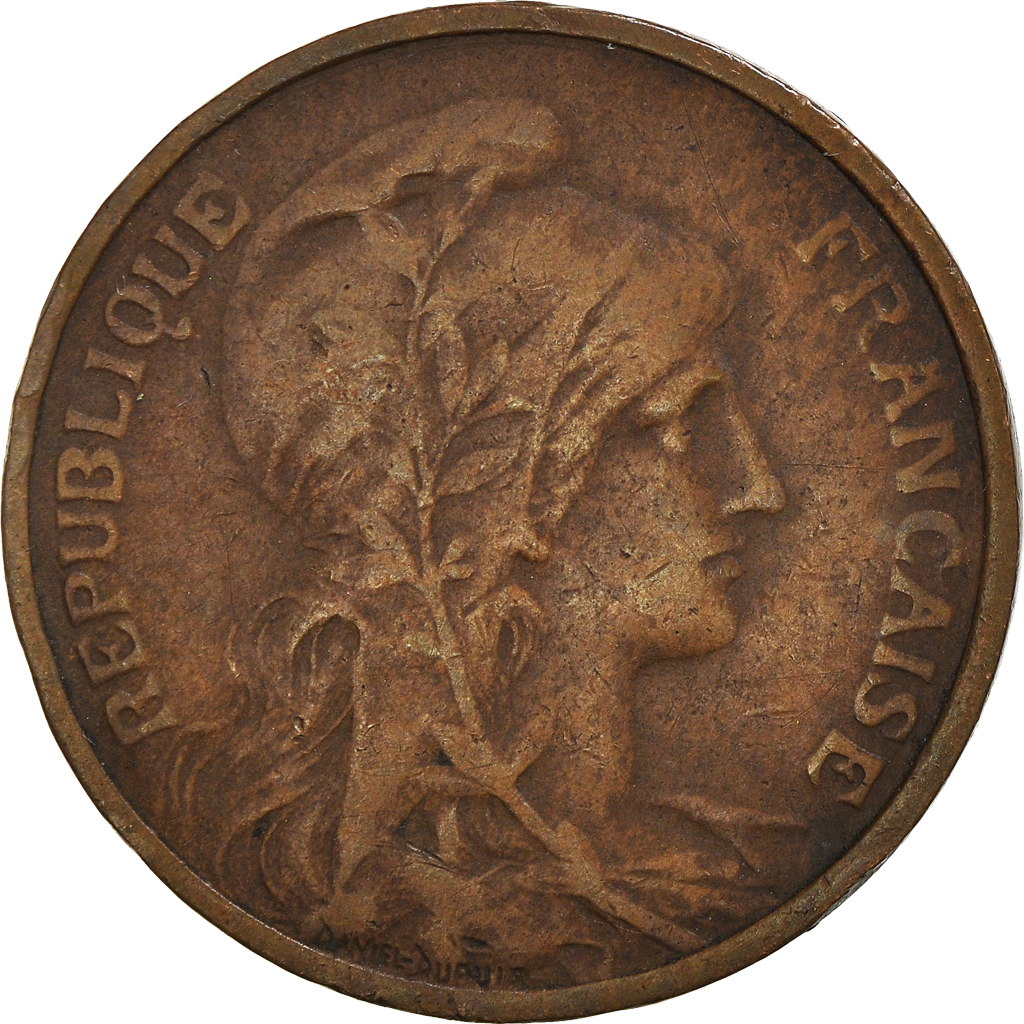 Moneda, Francia, Dupuis, 5 Centimes, 1911, Paris, BC+, Bronce, KM:842